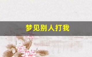 梦见别人打我(梦见别人打我脸是什么征兆)