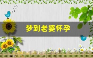 梦到老婆怀孕(梦到老婆怀孕了是什么预兆)