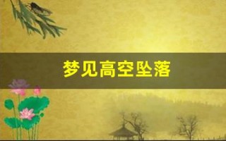 梦见高空坠落(梦见高空坠落代表什么)