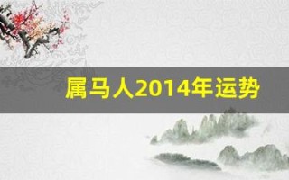 属马人2014年运势(属马人2014年运势及运程)