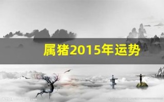 属猪2015年运势(2020属猪人全年运势1995)