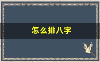 怎么排八字(怎么排八字命盘)