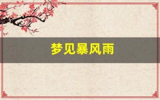 梦见暴风雨(孕妇梦见暴风雨)