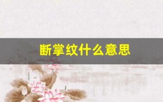 断掌纹什么意思(断掌纹啥意思)